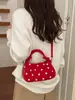 Bolso plisado de lunares dulce para mujer, nuevo estilo 2026, adecuado para el trabajo y los desplazamientos, un bolso de hombro o bandolera retro único y versátil