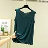 Chaleco de Modal para Mujer Verano Talla Grande Cuello Redondo Delgado Ropa Interior sin Mangas Camisola Holgado Adelgazante Capa Base Top Versátil