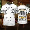 AliExpress transfronteiriço camiseta masculina de manga curta personalidade chef restaurante impressão 3D casual solta manga curta venda direta da fábrica