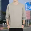 Sudadera nueva de talla grande, cuello redondo, para hombre, adecuada para primavera y otoño, camiseta de manga larga, capa base de corte holgado, personalizable con estampado