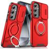 Funda para Teléfono Samsung S26 Ultra con Soporte Magnético, Funda Protectora para Teléfono S25 con Ventana Deslizante Anti-Caídas, Funda Magnética para Teléfono