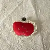 Nuevo Pasador para el Cabello de Niña Rojo Terciopelo Cereza con Lazo, Accesorio Dulce y Versátil para Recoger el Cabello para Niñas
