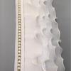 En stock venta directa falda de encaje plisado de gasa elástica con múltiples capas de perlas, puño de cortina para ropa