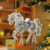 Artículo Popular en Sitios Web Independientes: Majestad Caballo de Ébano 2D Acrílico Dorado y Plateado Brillante Caballo Galopante Figura Decorativa