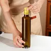 Nueva botella de vidrio ámbar de 500 ml tipo prensa para aceite de oliva, aceite de nuez, aceite de perilla, botella de vidrio vacía para dispensar