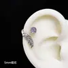 Clavo de Hueso de Oreja de Acero de Titanio con Alas de Ángel de Espacio Zirconia Diseño de Nicho Femenino Hermoso Borde Clavos de Hueso de Oreja Pendientes