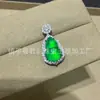 Colgante de crisoprasa verde hielo de alta calidad, bañado en plata con diamantes, amuleto de Buda con cierre de paz, colgante de jadeíta, suministro al por mayor para transmisión en vivo