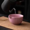Tigela de Matcha com Pontos de Tinta Roxo Leite, Tigela de Chá Feita à Mão, Suporte para Batedor de Chá Cerâmico Retro Japonês, Utensílio de Chá Cerâmico, Acessórios para Conjunto de Chá