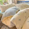 Juego de cuatro piezas de terciopelo de leche clase A invierno doble cara engrosado terciopelo coral ropa de cama para dormitorio estudiantil juego de tres piezas de franela edredón z