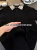 Camisa Polo de Manga Corta con Parche de Cielo Estrellado para Hombre, Estilo Primavera y Otoño, Camiseta Americana Resistente con Hombro Normal, Marca de Moda, Cuello Camisero, Manga Corta de Cinco Puntas