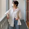 Camisa solta casual francesa chique coreana
