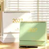 Calendario de Escritorio Simple Morandi Año del Cordero 2027 Logo Empresa Corporativa Calendario Mensual Impreso Decoración de Escritorio de Oficina
