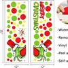 Pegatina de Pared Monstruo Verde Grinch Navideño Pegatina de Gesto de Corazón con la Mano Pegatina Autoadhesiva Pegatina Decorativa para Ventana de Casa Festiva
