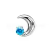 Brincos de lua com zircônia incrustada em liga de titânio f136, pircings de cartilagem da orelha, joias de titânio g23 com rosca interna 0,9 mm, pircings de lábio, brincos