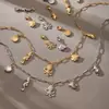 Azucarero Cubo 5A Circonita Pulpo Estrella de Mar Estilo Playa Multiaccesorio Collar DIY Joyería de Acero Inoxidable Cadena Versátil para Clavícula