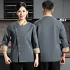 Nuevos uniformes de chef de alta gama para uso profesional en catering, hoteles y restaurantes occidentales, uniformes de chef de manga larga hechos a medida para jefes de cocina masculinos