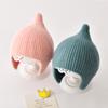 Chapéu do bebê outono e inverno novo super bonito chapéu pontiagudo masculino e feminino bebê chapéu de malha proteção da orelha cor doce pulôver chapéu de lã