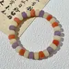 Pulseira de Bodhi Natural com Pastilhas de Flor Flutuante Multicoloridas, Círculo Único de Corte Reto, Alívio Silencioso do Estresse, Joia de Contas Budistas Macias para Envolver o Dedo