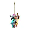 Adornos de Vaca de Dibujos Animados Transfronterizos para Coche, Adornos para Árbol de Navidad, Regalos de Cumpleaños para Niños, Decoraciones para el Hogar