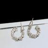 Shanghe Diseño Sensorial C- Pendientes de Plata Rota para Mujer Aguja de Plata s925 Irregulares Moda Nicho Pendientes Simples
