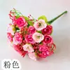 Atacado do fabricante rosa de diamante de 21 cabeças, pequena rosa em cor de mola de 7 pétalas, pequeno botão de rosa, flor artificial, flor artificial de plástico