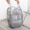 Cesta de Malla de Nylon para Ropa Sucia Dormitorio de Estudiante Hogar Grande Ligera Doble Asa Cesta para Ropa Sucia Cesta Plegable para Almacenamiento