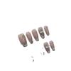 Nuevas Uñas Postizas Hechas a Mano Arte de Uñas Parche Arte de Uñas Cristal Francés Ojo de Gato Destello Iridiscente Diamante Color Nude Blanco Removible