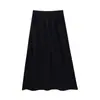 Ropa Tallas Grandes ALINDM para Mujeres Ligeramente Gorditas: Sudadera de Manga Larga Off-Shoulder 100kg Falda de Cintura Alta Línea A Adelgazante