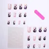24 Peças de Unhas Postiças Transfronteiriças Acabadas Novo Estilo Doce e Romântico Padrão de Esquilo Arte de Unha Removível