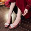 Zapatos Nuevos 2024 de Punta Fina con Pedrería y Tacón Bajo Zapatos Planos para Embarazadas Zapatos Individuales de Moda con Pedrería Boca Baja Zapatos de Novia