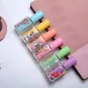 Venta al por mayor de fábrica en stock set de bolígrafos resaltadores de esmalte de uñas impresión de logotipo nuevo caricatura lindo bolígrafo marcador