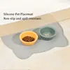 Tapete de Silicone Impermeável, Resistente a Manchas e Fácil de Limpar para Animais de Estimação, Tapete Antiderrapante Fofo de Gato e Cachorro para Mesa, Tapete de Silicone para Animais
