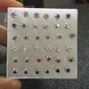 Aretes de Tachuela Cuadrados de Cristal de Vidrio y Resina de Plástico de Moda Estilo Coreano