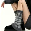 Polainas de punto Fair Isle, nueva colección 2026, diseño retro de copo de nieve para mujer otoño/invierno, cubierta versátil para las piernas