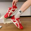Zapatos Deportivos y de Ocio Transpirables de Malla de Fibra Súper Moda Moral Training Forrest Gump para Mujer Colores Combinados Nuevos Primavera y Otoño 2025 Zapatos Blancos