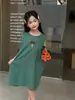 Vestido Chaleco de Verano Nuevo Estilo para Niñas, Lindo, Sencillo y Versátil, Falda Larga Ancha Estilo Coreano Bordada Retro para Niños