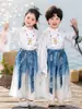 Hanfu Infantil Primavera Outono 2026 Novo Estilo Crianças Bonitas Fantasia de Performance para Jardim de Infância Fantasia Antiga Melhorada Roupas de Recitação para Meninas