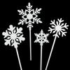 Qualquer dobra plástico neve floco de neve não-acrílico cupcake de aniversário decorativo peças de neve plug-in 4