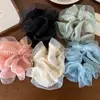 Scrunchie Plissado Franzido de Organza Francês Elástico Suave de Alta Qualidade para Coque Acessório de Cabelo para Rabo de Cavalo Corda de Cabelo
