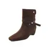 Primer Encuentro: Botines estilo Jimeiraed con hebilla para mujer, nueva colección 2026, botas de moda y adelgazantes para todas las estaciones
