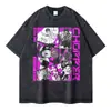 Camisetas do Shanks Vintage Lavada Anime One Piece Camiseta Overs