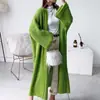 Suéter largo de otoño e invierno de comercio exterior japonés y coreano para mujer, cárdigan de punto suelto artístico, grueso y de gran tamaño