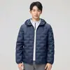 Nueva Chaqueta Ligera de Plumas para Mujer Invierno 90 Plumas de Pato Blanco Chaqueta Exterior Forro Casual Cálido con Capucha Abrigo de Plumas para Hombre