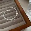 Pingente de Laço Liso de Prata Maciça Prata de Lei S925 Pulseira de Laço Fofa Pingente Pulseira de Prata Quebrada DIY