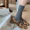 Novidades de Primavera~ Sapatos Baixos Juvenis com Bico Redondo e Estampa de Leopardo com Uma Tira Única, Sapatos Mary Jane com Estampa de Leopardo para Mulheres