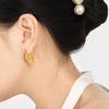 Pendientes de Estilo Coreano Nuevos de Nicho con Textura Irregular Simples Pendientes de Acero de Titanio Chapado en Oro de Moda para Mujer Sexys