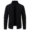 Comercio Exterior Transfronterizo Hombres Otoño/Invierno Nuevo Estilo Felpa Gruesa Cuello Alto Cremallera Suéter de Punto Cardigan Casual de Moda