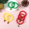 Comercio Exterior Europeo y Americano Set de Pulseras Navideñas Letras de Perlas Papá Noel Copo de Nieve Reno Pulsera Elástica Regalo