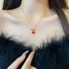 Collar de conejo rojo del Año de la Fortuna de la Moda Nacional para mujer, ligero, lujoso, con cadena de clavícula distintiva, colgante bonito de alta calidad.