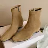 Botines de Punta Aguda para Mujer 2025 Nuevos Botines de Otoño e Invierno Estilo Francés Botines Delgados de Nicho para Mujer Botines Martin de Gamuza para Mujer